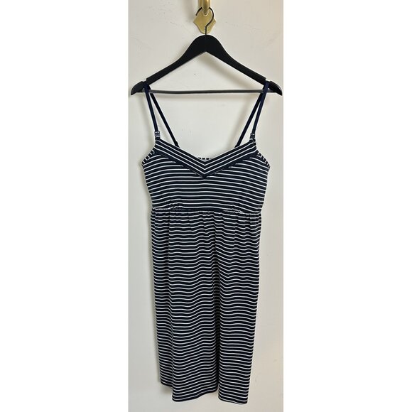 PETITE PLUME Pima Maternity Nightgown in Navy Stripes Size Small - Picture 3 of 10